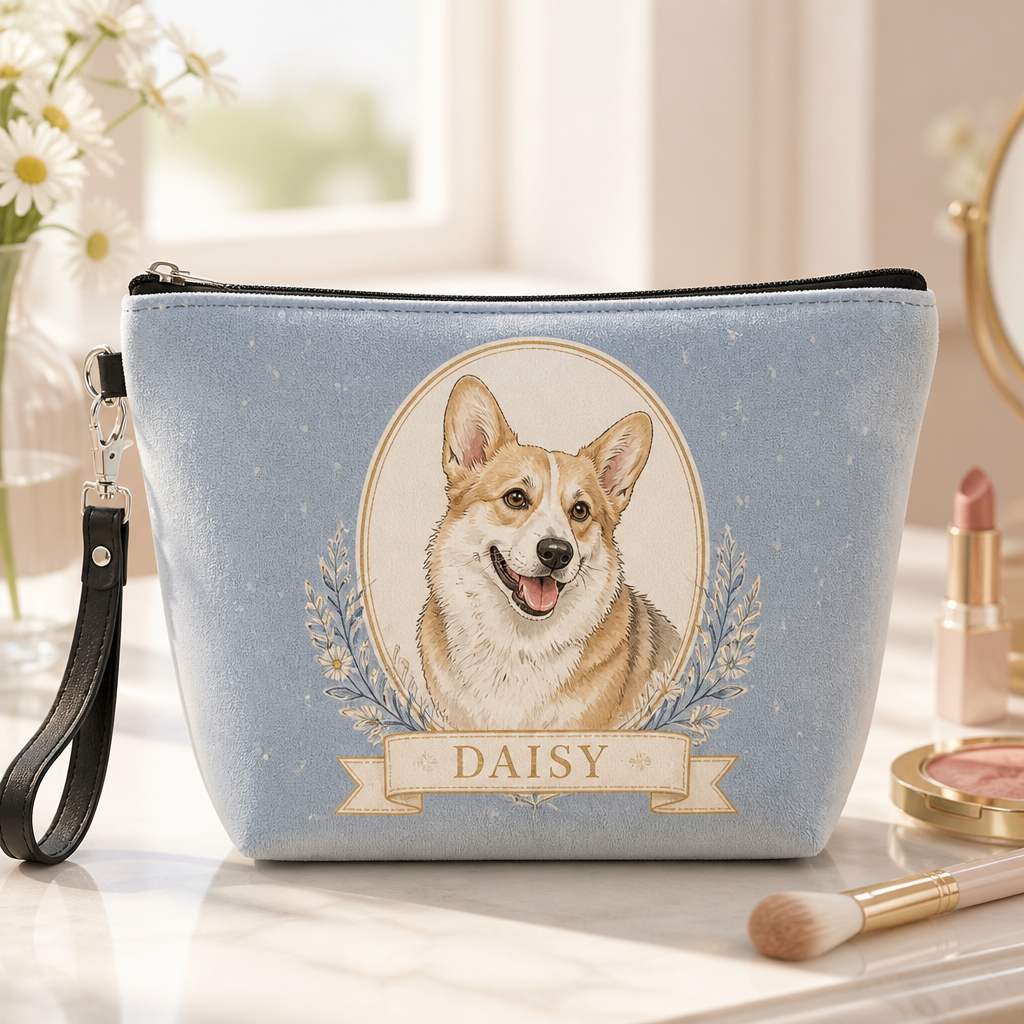 Custom Pet Portrait Makeup Bag – Photo to Watercolor with Name - Personalized Velvet Makeup Bag f890b4dc-7bd7-48e0-ab06-363458b9bafa.png