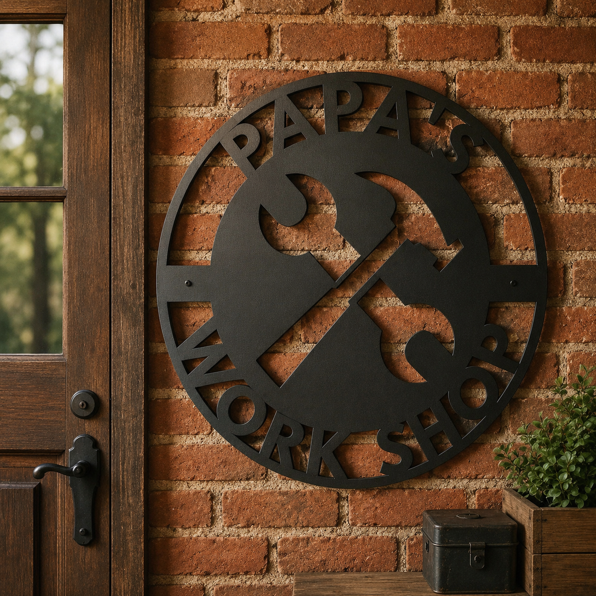 Personalized Fathers Day Sign for Dad, Papas Work Shop Metal Sign, Fathers Day Gift, Gift for Dad, Gift for Grandpa, Gift for Papa, Papaw