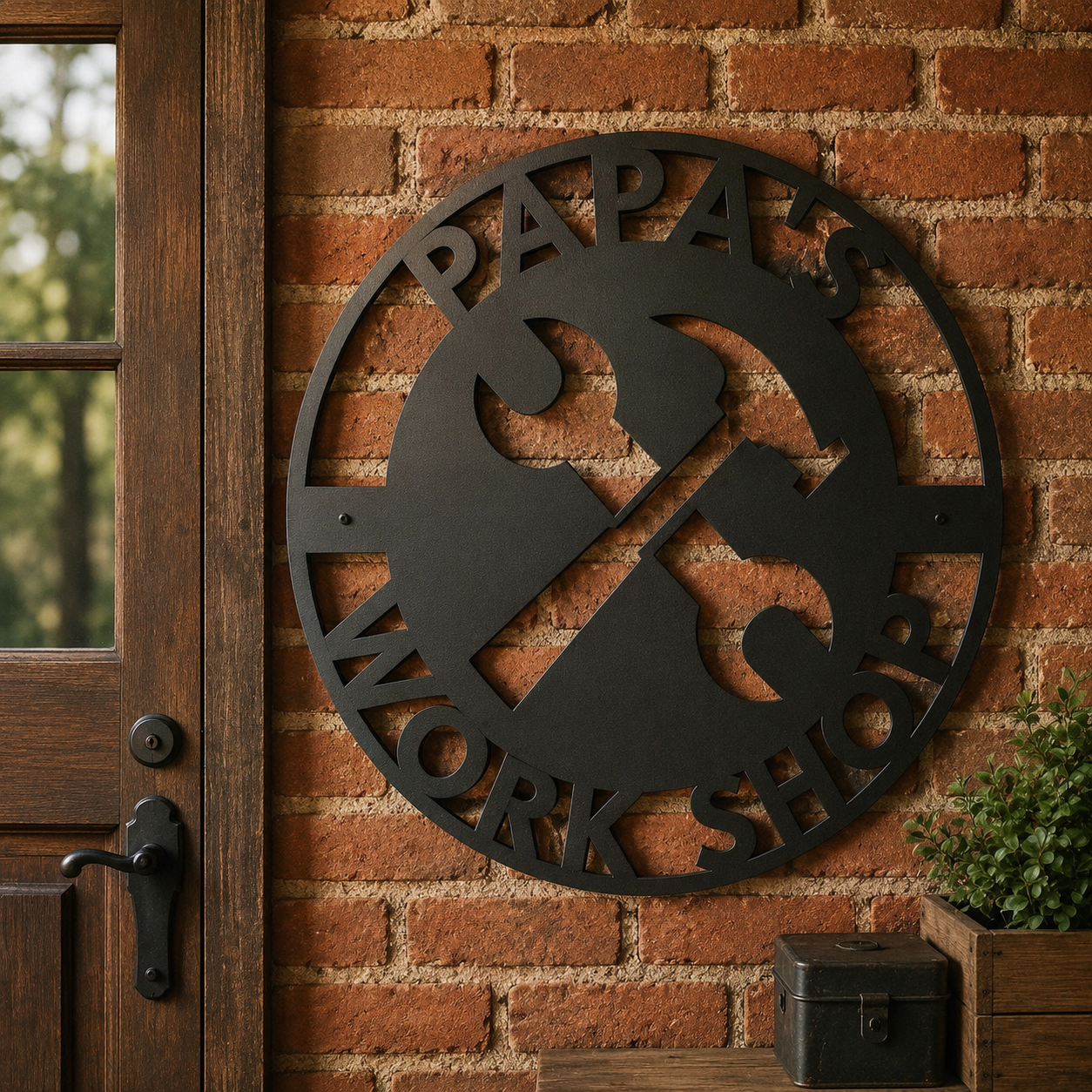 Personalized Fathers Day Sign for Dad, Papas Work Shop Metal Sign, Fathers Day Gift, Gift for Dad, Gift for Grandpa, Gift for Papa, Papaw