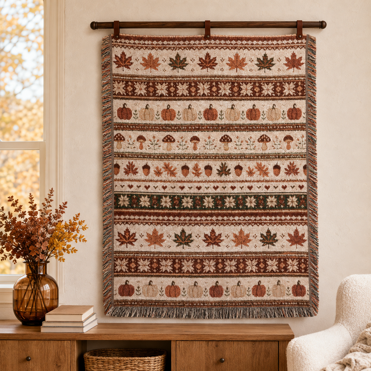 Autumn Woven Blanket fall Hostess Gift Autumn Home Decor Cottage rustic Living Room Throw Harvest season Blanket Housewarming Gift for Her f8b0dfa0-a4b4-4cf8-a438-1befab33a5e9-banner-1.png