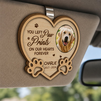 Pet Memorial Car Visor Clip – Paw Prints | Photo + Name + Years - Personalized Wooden Car Visor Clip 2 Layer f8b5eb7b-3c38-4991-a98b-0118cde1a888.jpg