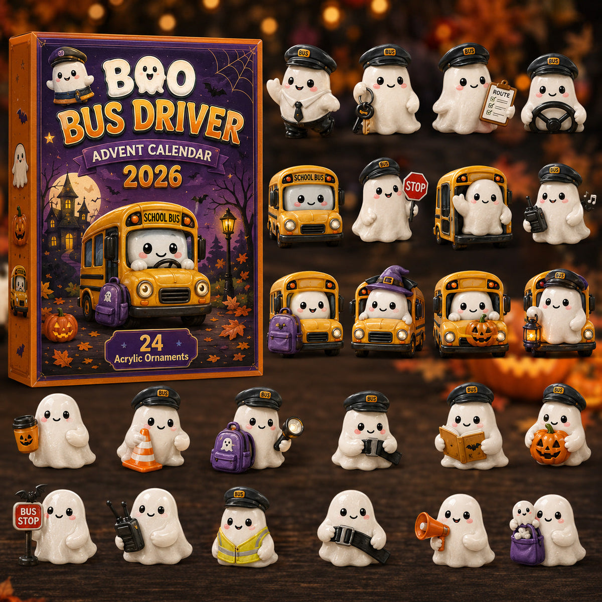 Boo Bus Driver Advent Calendar 2026 - 24-Day Festive Countdown, Acrylic Charms Blind Box - Gift For Family & Friends f8bce44b-502a-4440-90ab-00c76e1b9209-bus-driver.jpg
