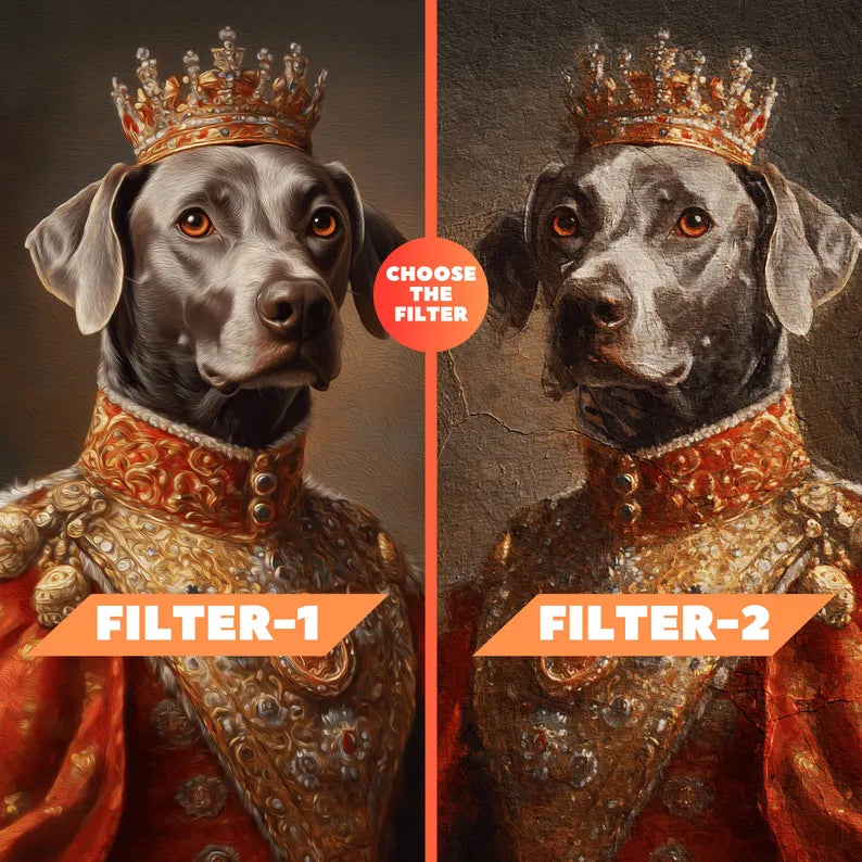 Royal Pet Portrait, Custom Oil Painting on Canvas, Personalized Pet Gift, King Queen Pet Art, Renaissance Pet Painting f8cb25a4-d3df-4694-9765-acebb8fcaaab-trttr-8-.webp