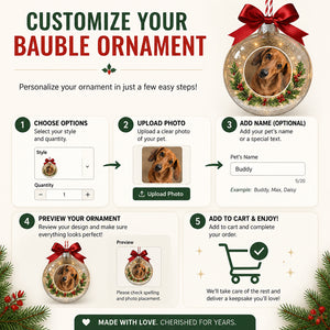 Custom Pet Photo Bauble Ornament – Holly Snow Glow - Personalized Bauble Ornament f8deb551-a923-40d1-8520-3116288e43ce.jpg