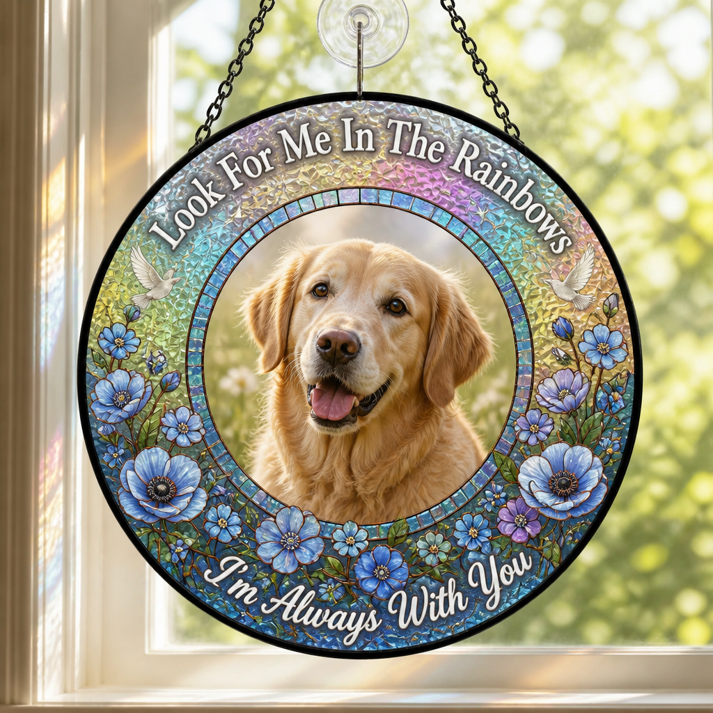 Rainbow Bridge Pet Memorial Suncatcher - Upload Photo - Personalized Suncatcher Stained Glass f90d7dea-5d61-4568-81c2-9d9c168d4eb5.png