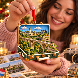 Personalized 3D Adolphe Bridge Suitcase Christmas Ornament – Luxembourg Travel Souvenir & Gift for Luxembourg Lovers f91ea969-3e54-4e3a-9ce0-74293b108e36-A-cherished-Luxembourg-suitcase-ornament-2.png