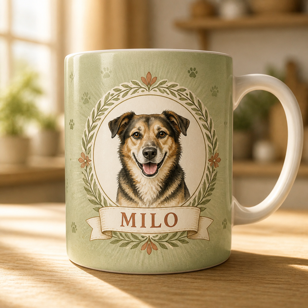 Custom Pet Portrait Edge-to-Edge Mug – Wreath Medallion + Name - Personalized Edge-to-Edge Mug f94edeef-6080-4086-8518-20770b293e6d.png