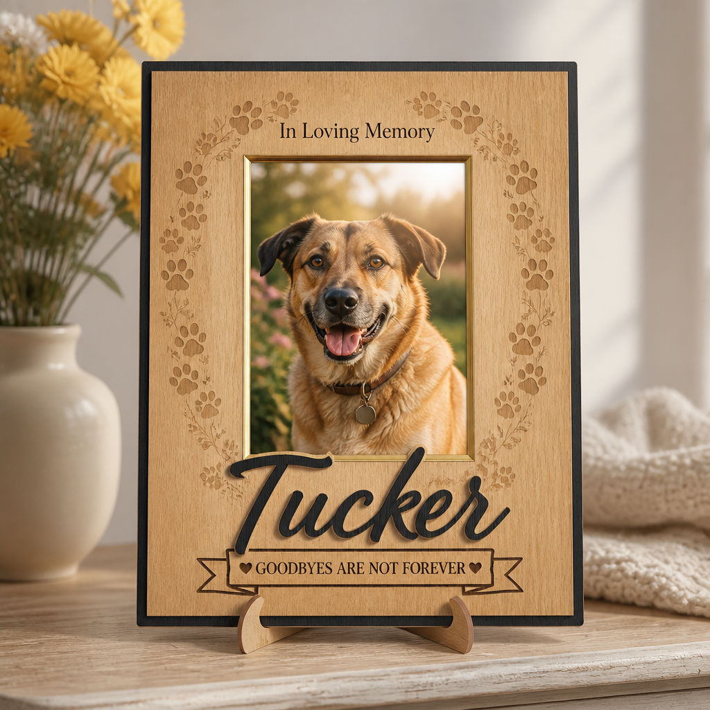Pet Memorial Picture Frame – Goodbyes Are Not Forever - Personalized Picture Frame f952fde3-2a31-41e6-9b2b-c07aa0b36130.png