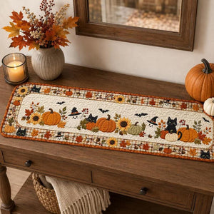 Quilted Halloween Table Runner, Ghost Pumpkin Fall Home Decor, Housewarming Gift for Black Cat Lover f965a920-77ef-471f-975f-dfce6bd498b2-tyh-3-.jpg