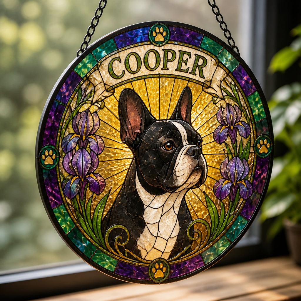 Stained Glass Pet Suncatcher – Iris Ring, Custom Name - Personalized Suncatcher Stained Glass f9734566-fe65-440c-9bcf-f2c6def75218.jpg