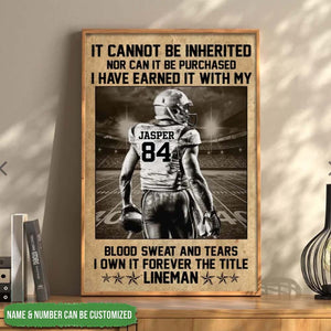Poster Football Player Being Better Than The Day Before-Portrait - Poster Canvas
