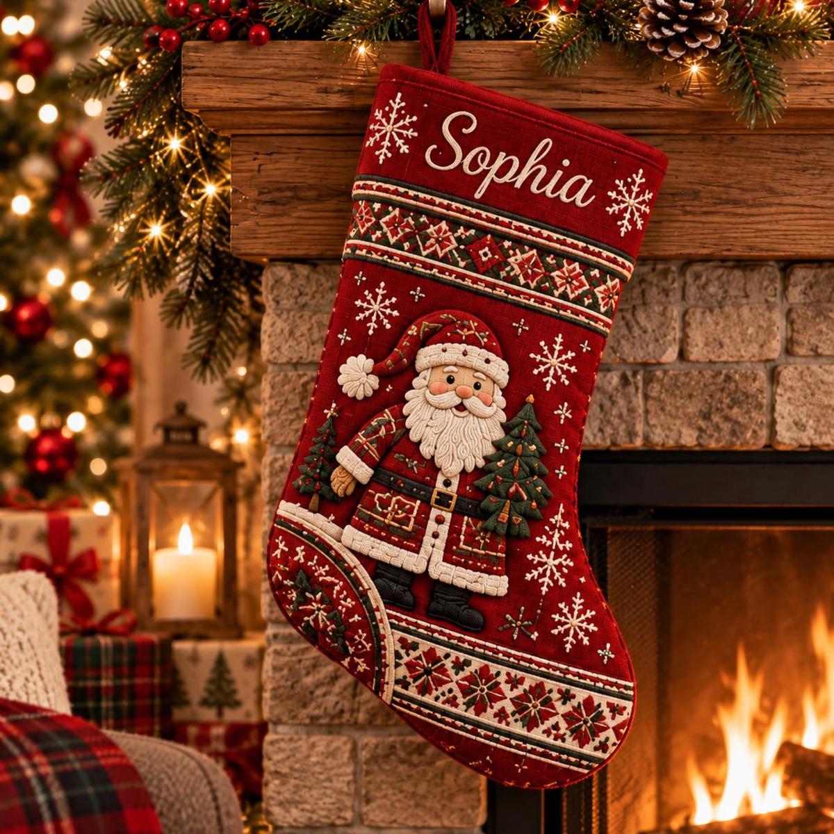 Personalized Christmas Stocking, Custom Name Printed Holiday Sock, Reindeer Santa Snowman Family Mantel Decor, Xmas Keepsake Gift f9893dc1-7f36-4c53-913a-2254f847b569-3.png