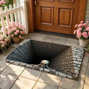 3D Optical Illusion Skull Pit Doormat, Creepy Brick Hole Skeleton Non-Slip Entryway Rug, Spooky Horror Front Door Decor Mat. f99d28de-215f-4dd5-9e1a-7ba49c4a6e10-rrerekioi8778-2-.webp