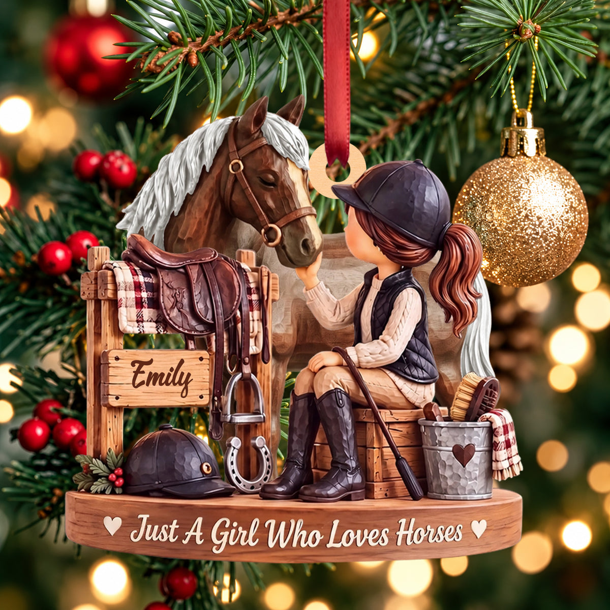 Personalized Horse Riding Girl Christmas Ornament f9a515a9-224d-4a15-bff9-28a3d60b7645-1.jpg