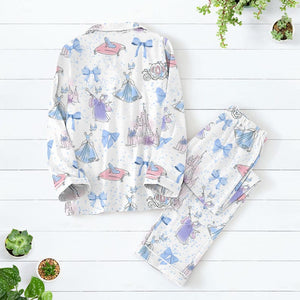 Meet Me At Midnight Cinderella Pajamas Set, Watercolor Princess Sleepwear, Cinderella Coquette Bow PJs, Fairytale Pajama Set for Women f9a6982e-51ab-484d-afb0-0770ecb80aad-2.jpg