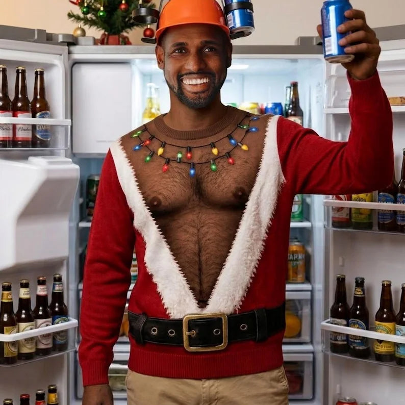 Funny Santa Abs Ugly Sweater, Hairy Chest 3D Print Holiday Party Gift, Chirstmas Gag Gift, Men Women Crewneck Pullover f9e150bc-585a-43f7-93a1-acbe2caacc45-ghj-1-.webp