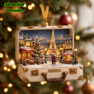 Paris Memories 3D Suitcase Ornament – Personalized Name Christmas Gift for Couples & Travelers f9fa5207-f8f3-4d96-bf1d-e22ede633e03-mockup-annotated-1789439969006.png