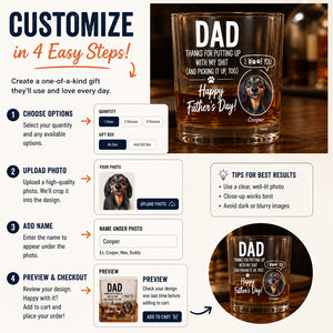 Dad Whiskey Glass – Thanks For Putting Up With My Shit + Pet Portrait (I Woof You) - Personalized Whiskey Glass fa0cd9ef-6698-4b24-a234-210ddf86a8fe.jpg