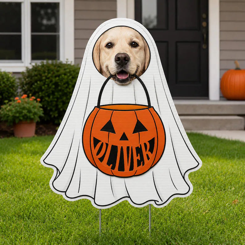 Custom Ghost Pet Photo Halloween Lawn Yard Sign Set, Personalized Dog and Cat Trick Or Treat Yard Signs, Spooky Season Decor fa1d73b3-afb3-4c5c-8fab-bbf88d004131-fgdf.webp