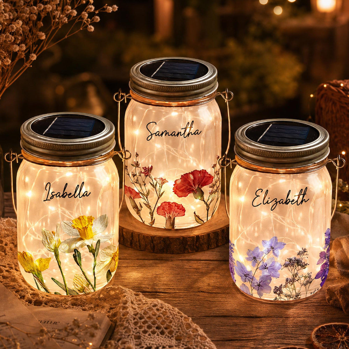 Personalized Birth Flower Mason Jar Night Light, Solar Lamp Gift For Her, Birthday Custom Night Light Gift For Friend, Bridesmaid Light Gift fa220d32-5b68-414e-a9a5-153d0f99102f-1.jpg
