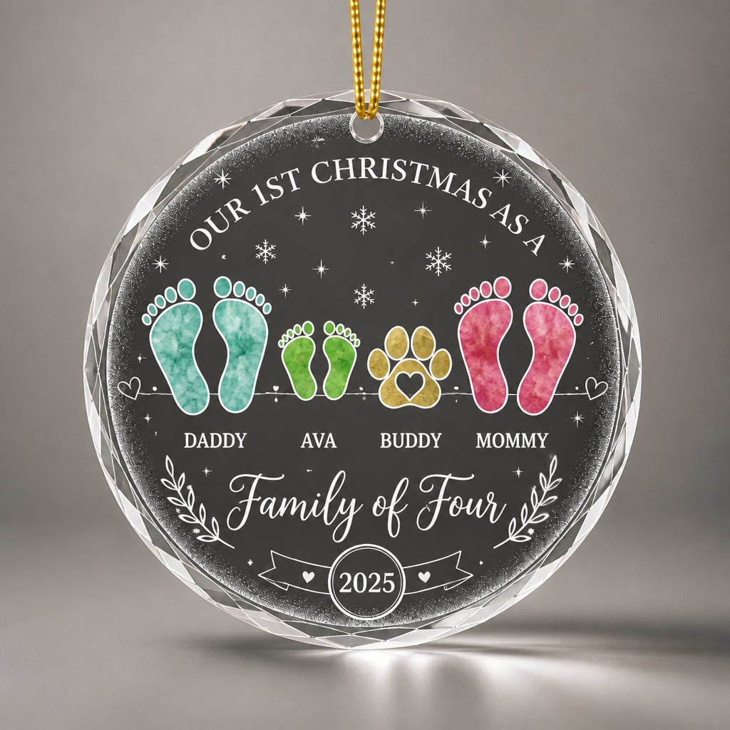 Our 1st Christmas as a Family of Four – Crystal Ornament (Personalized Names & Year) - Personalized Crystal Ornament fa260742-273d-4f8b-93fb-09c066208a52.jpg