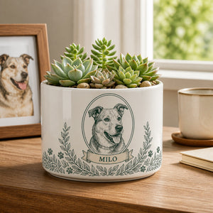 Custom Pet Portrait Planter with Name — Botanical Cameo - Personalized Plant Pot & Vase fa2f1e6e-c662-4ecb-9fec-d80f5bc388d4.jpg