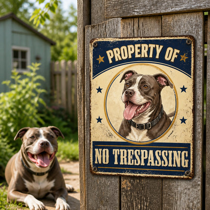 Property Of [Your Dog] – No Trespassing Metal Sign - Personalized Metal Sign fa45916f-b3f3-468c-a44d-9eacaf9bda18.jpg