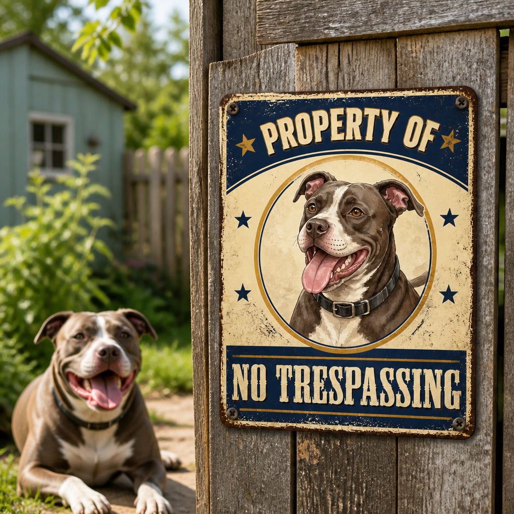Property Of [Your Dog] – No Trespassing Metal Sign - Personalized Metal Sign fa45916f-b3f3-468c-a44d-9eacaf9bda18.jpg