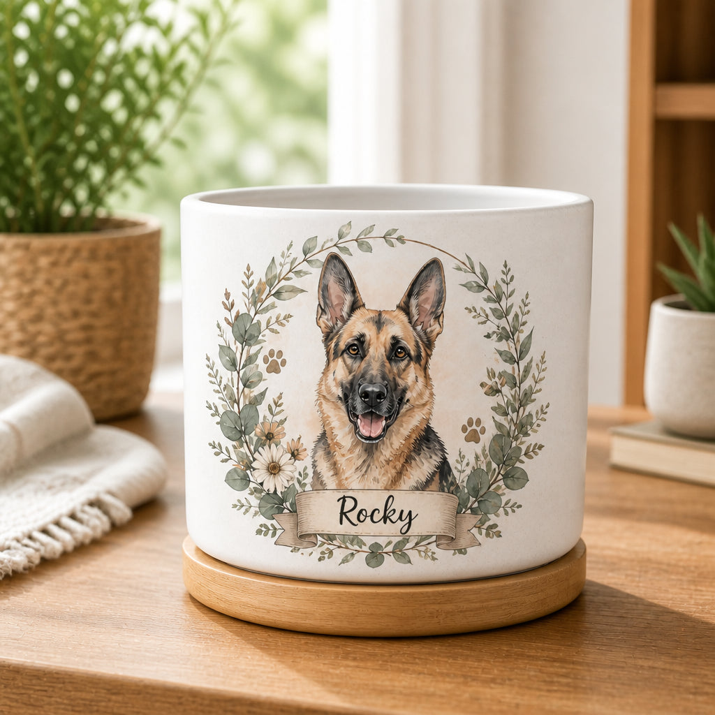 Custom Watercolor Pet Portrait Planter with Botanical Wreath - Personalized Plant Pot & Vase fa4b080d-f0bb-4fe0-b46a-b8cc5d3d28b4.jpg