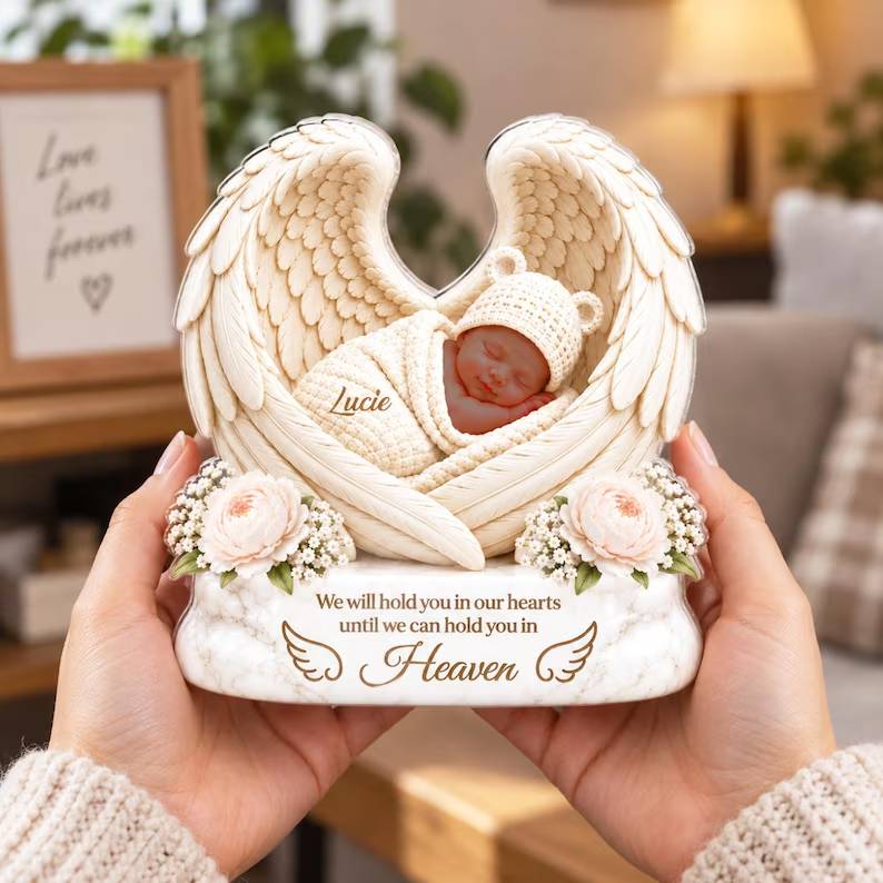 Hold You in Heaven - Personalized Baby Loss Memorial Acrylic Plaque, Angel Baby Keepsake,, Baby in Heaven Decor, Bereavement Gift fa8a354b-e0aa-4537-8159-773beda4b751-dfgre-3-.jpg