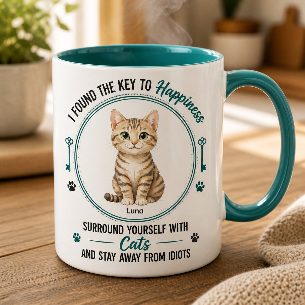 Key to Happiness Cat Mug – Personalized Pet Name - Personalized Mug fa990a7e-36b9-4138-a689-450b163622d3.jpg