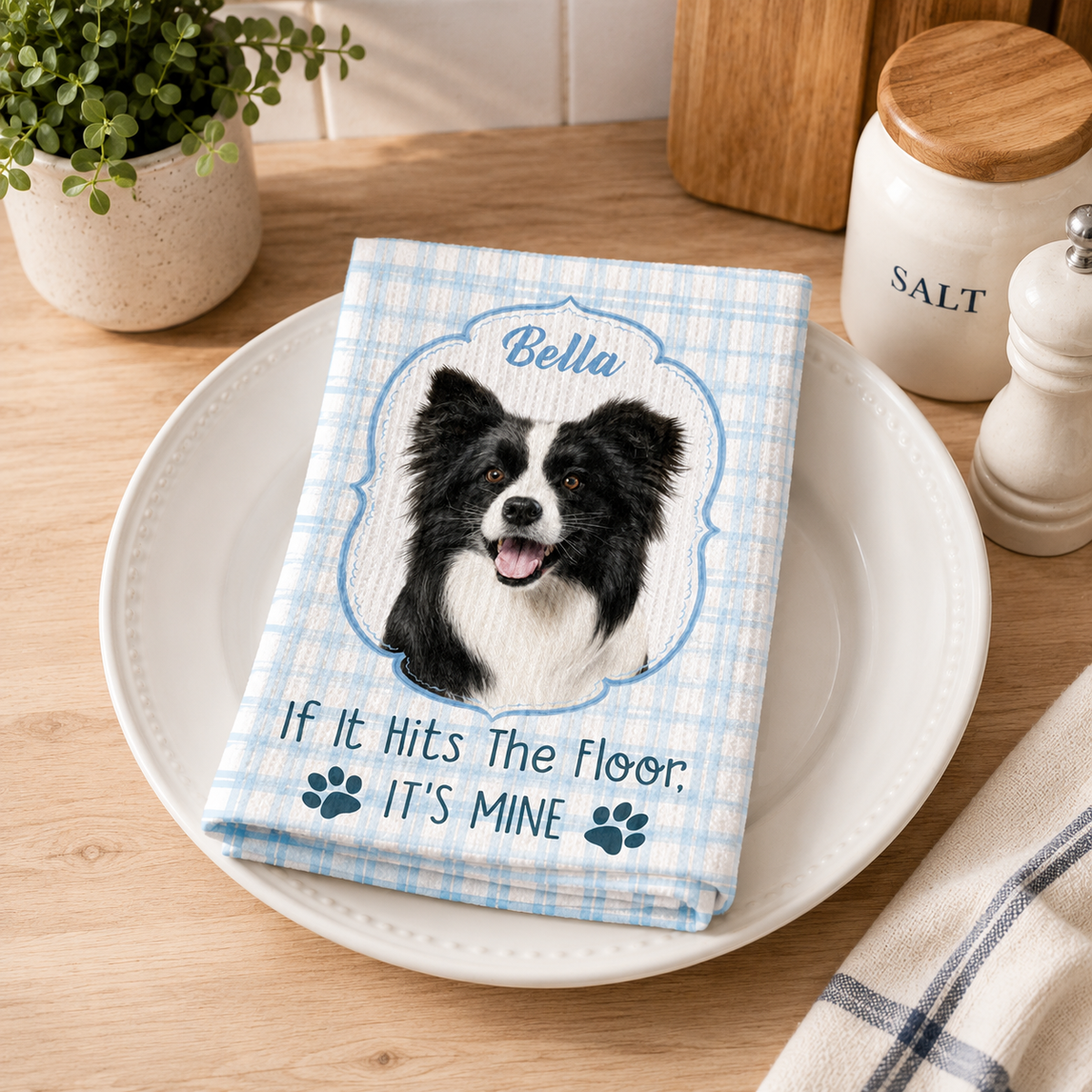 If It Hits The Floor It's Mine Dog Cat - Personalized Kitchen Towel