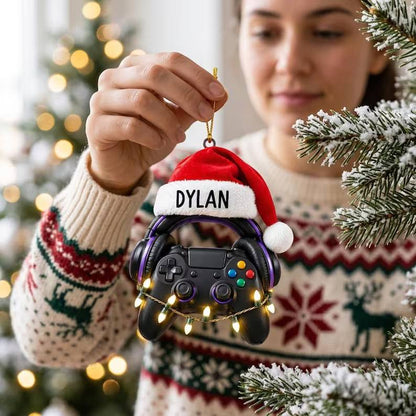 Personalized Gamer Christmas Ornament With Custom Name Santa Hat, Gaming Controller Headset Holiday Tree Decor, Unique Gift For Him fab42b6e-1cf7-4974-8ed0-1d23b8af39c3-tyyty-3-.jpg