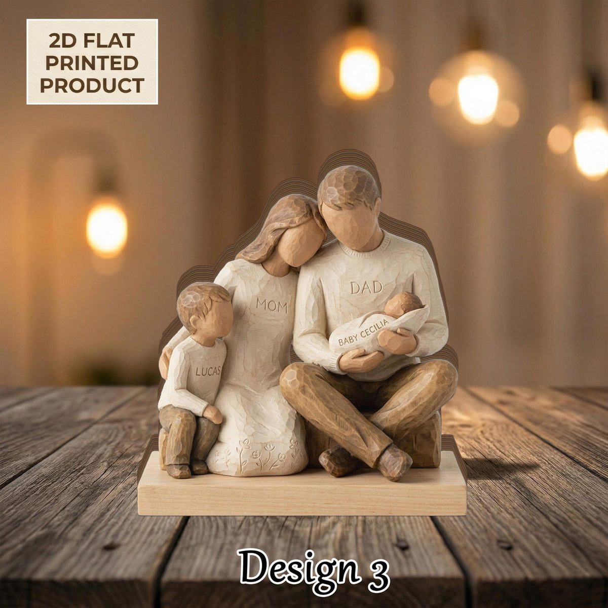 Personalized Family Keepsake 2D FLAT Wooden Block, Mom Dad Gift, Parent Keepsake, Custom Wood Carving, Mother Day Father Day Decor fabb3cf8-10e2-488f-aa11-0b1e40f092ff-4.jpg