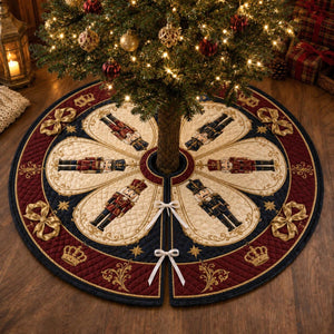 Nutcracker Christmas Tree Skirt, Quilted Holiday Tree Skirt, Royal Red Navy Gold Christmas Decor, Elegant Xmas Home Decor facee305-3f32-4c58-ab31-22e98800389a-3.jpg