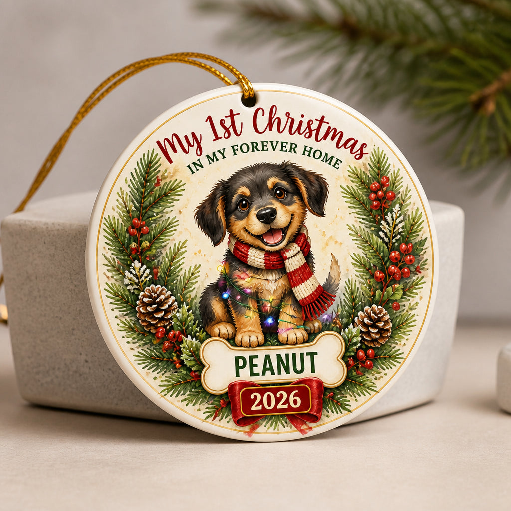 My 1st Christmas In My Forever Home - Personalized Pet Ornament (Name + Year) - Personalized Ornament fad52b75-d9b8-4651-96b4-6dc254307140.jpg