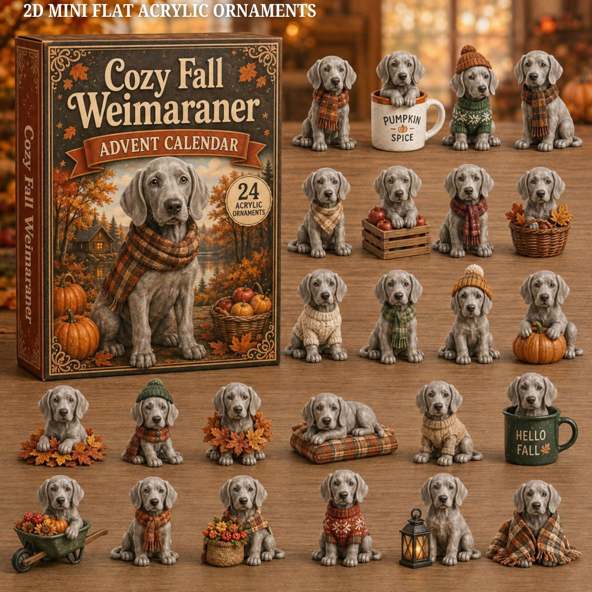 Cozy Fall Weimaraner Advent Calendar 2026 - 24-Day Festive Countdown, Acrylic Charms Blind Box - Gift For Weimaraner Lovers fad77401-a2ab-453b-9727-add134536e07-weimaraner-text-2.png
