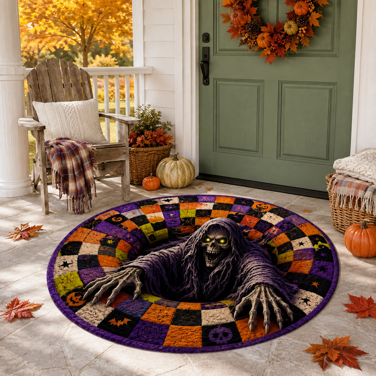 Halloween 3D Illusion Round Rug, Skeleton Vortex Foldable Floor Mat, Spooky Horror Area Rug, Gothic Living Room Decor Gift fae4f540-15da-45d7-b750-c8234fb304e8-banner-1.png