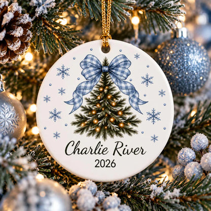 Personalized Girls Christmas Ornament Custom Name Gift, Coquette Christmas Tree Bow, Pink Blue Gingham Ceramic Granddaughter Keepsake fae55133-fe5e-4853-a133-26a3084a89c5-dfgdfg-4-.webp