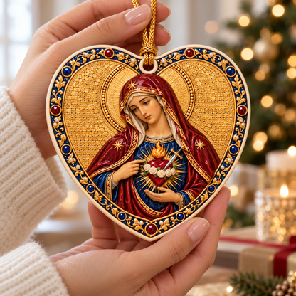 Ave Maria – Immaculate Heart of Mary 3D Ceramic Ornament | Baroque-Inspired Home Décor & Catholic Gift, Christmas Gift fae7732e-d4d6-4273-b933-cfd56a70ceca-Tr-i-tim-c-M-trong-i-tay-2.png