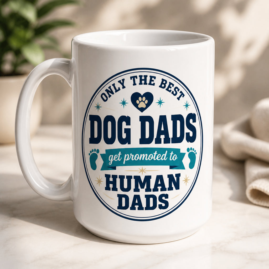 Dog Dads Promoted To Human Dads – Pet Portrait Pregnancy Reveal Mug - Personalized Mug fae9364b-ba33-43f8-927e-f2c1ff075efd.jpg