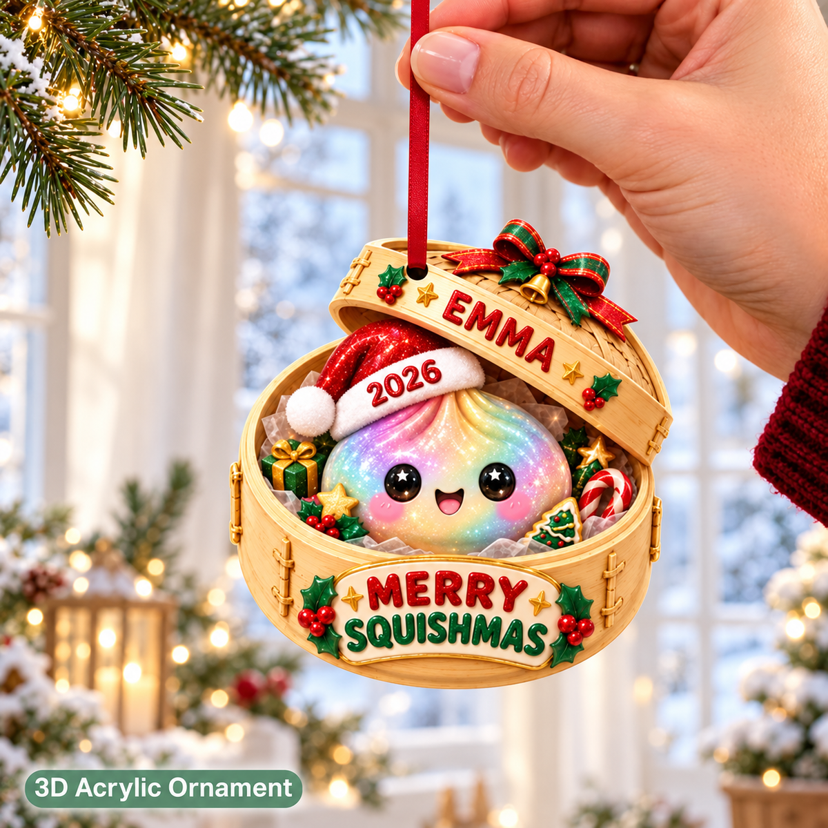 Custom Glitter Dumpling 3D Ornament, Squishy Ornament 2026, Custom Name Squishy Ornament,Christmas Ornaments for Kids, 2026 Xmas Keepsake faea2cfa-6cbf-4503-910c-957b646137c8-29d7e7ef-a23e-4c95-ab32-e7995b731860.png