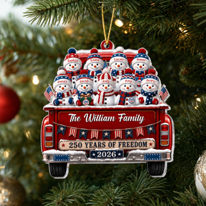 America 250th Anniversary Christmas Gifts For Mom, Dad, Family - Personalized Ornament