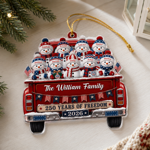 America 250th Anniversary Christmas Gifts For Mom, Dad, Family - Personalized Ornament