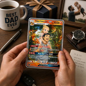 Personalized Mother's Day Poke Card, Custom Father's Day Card, Father's Day Gift, Gift For Dad, Custom PKM Card, Mother's Day Gift