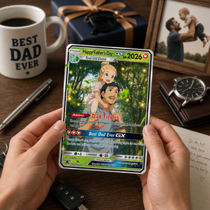 Personalized Mother's Day Poke Card, Custom Father's Day Card, Father's Day Gift, Gift For Dad, Custom PKM Card, Mother's Day Gift