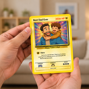 Custom Father's Day Card - Gift For Dad - PKM Trainer Card - Custom Father's Day Gift