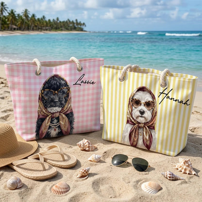 Beachside Barkers With Scarf - Personalized Beach Bag - Summer Gift For Dog Lovers fb08cbb1-0f7e-4ca7-9409-c1ff1e9d501b-4.jpeg