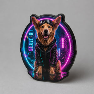 Cyberpunk Pet Portrait Fridge Magnet - Personalized Custom Shape Fridge Magnet fb260046-8e32-420e-8ffd-0dbbb46a93b9.jpg