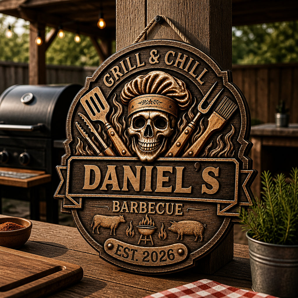 Personalized Grill & Chill BBQ Wood Sign - Personalized Wood Sign fb2dc0ff-2dbf-4a53-8486-ba8d2579cd94.jpg
